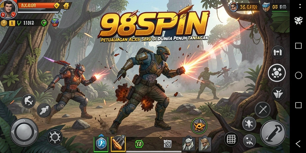 Tampilan gameplay 98SPIN dengan aksi mendebarkan