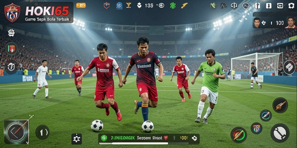 Tampilan gameplay HOKI65 yang mendebarkan dalam pertandingan sepak bola.