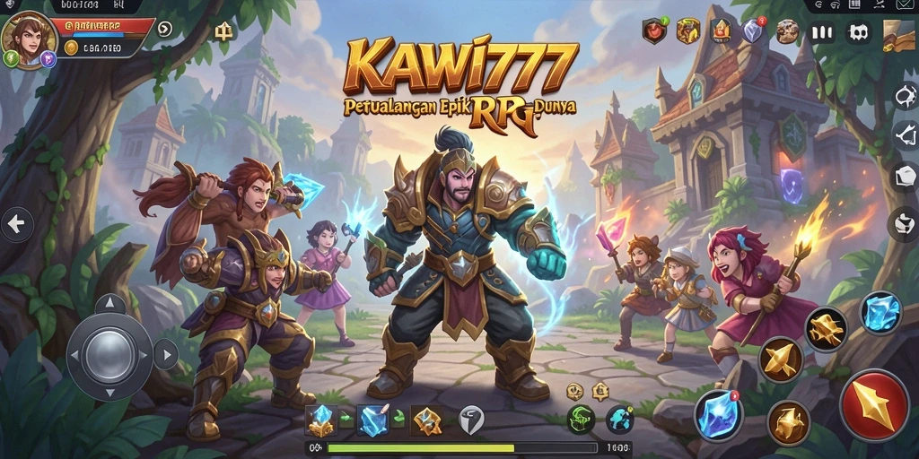 Tampilan utama KAWI777 menunjukkan aksi pertempuran RPG yang mendebarkan.