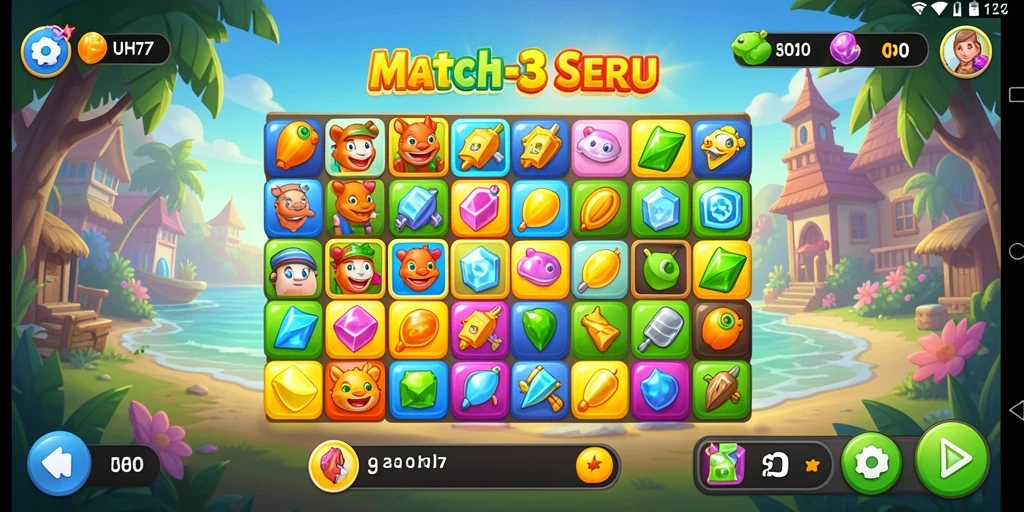 Tampilan gameplay UH77 yang seru dan penuh warna.