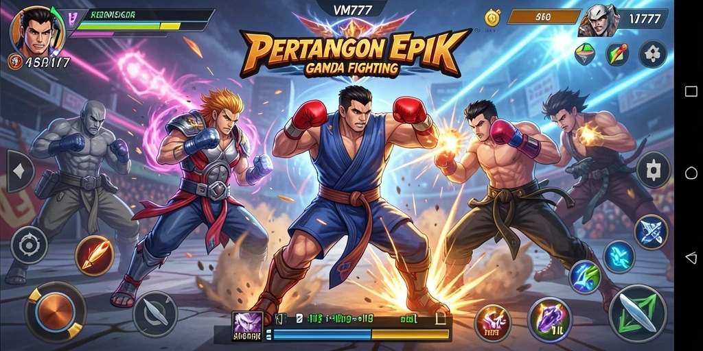 Screenshot gameplay VM777 yang menampilkan pertarungan seru.